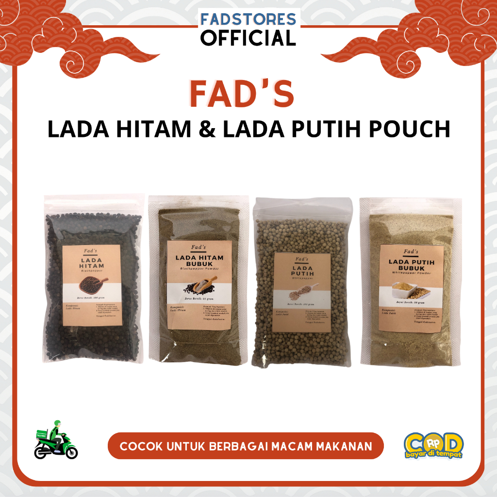 

Lada Hitam Bubuk 500gr - Lada Putih Bubuk 500gr - Lada Hitam 500gr - Lada Putih 500gr - Rempah JSR