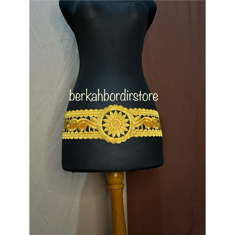 Renda bordir aksesoris ikat pinggang bunga matahari