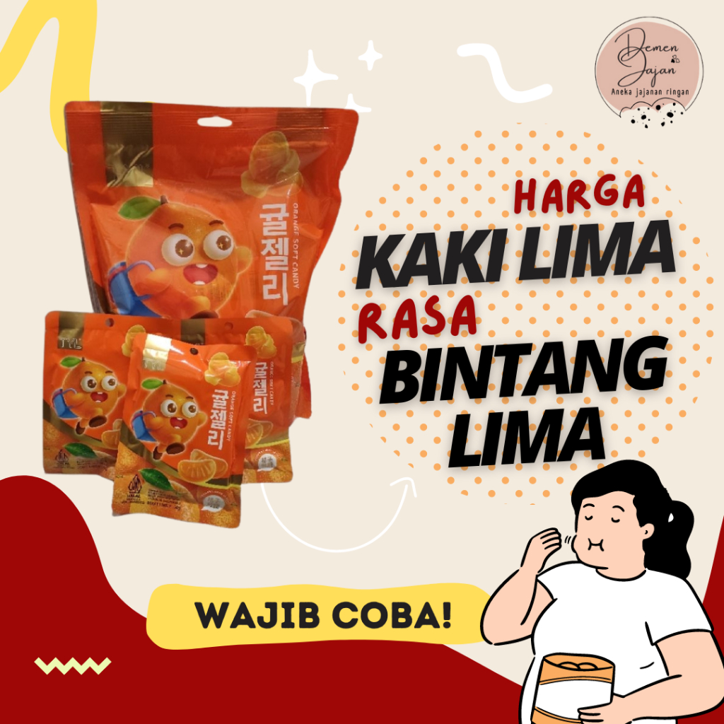 

TYL Orange Soft Candy Permen Jelly Jeruk 300g (15 pcs)