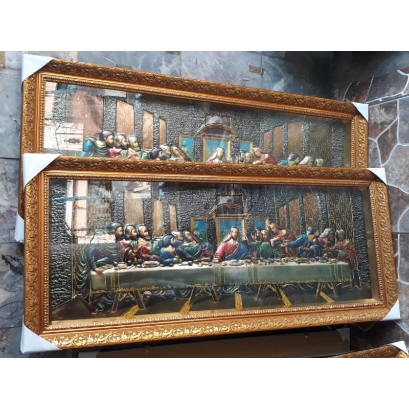 Bingkai Hiasan kristen Perjamuan Kudus Foil Nimbul / Lukisan Perjamuan Kudus Nimbul /Hiasan ruang ta