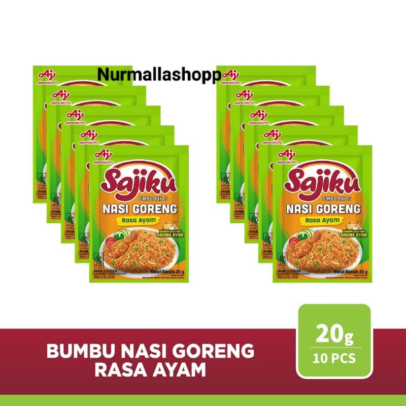 

SAJIKU BUMBU PRAKTIS NASI GORENG (AYAM)10 X 20GR