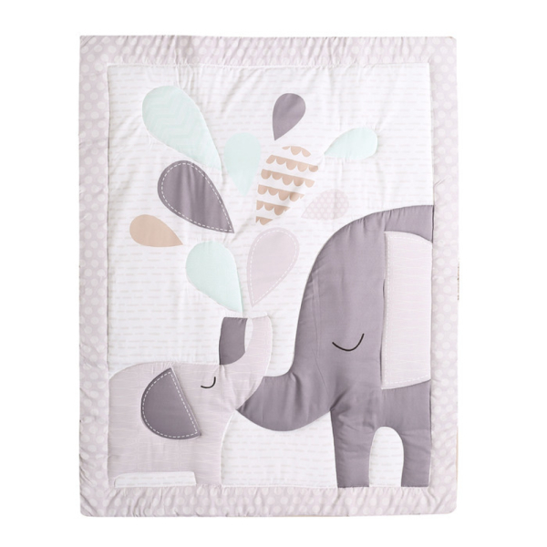 Jual Selimut Bayi Katun Lil' K Patchwork / Selimut Anak - Grey Elephant Berkualitas