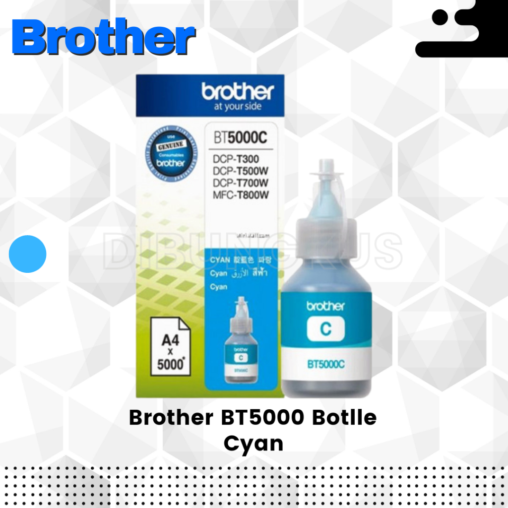 

Tinta Brother BT5000C BT5000 Cyan Biru Ori 100%