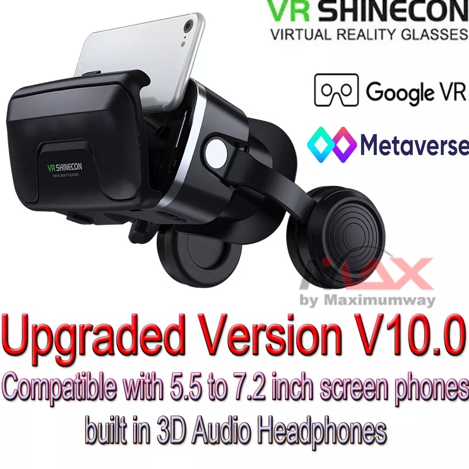 byi Shinecon G4EA Versi 1 Kacamata VR Virtual Reality 3D Build in headphone Ver 1 terbaru compatible