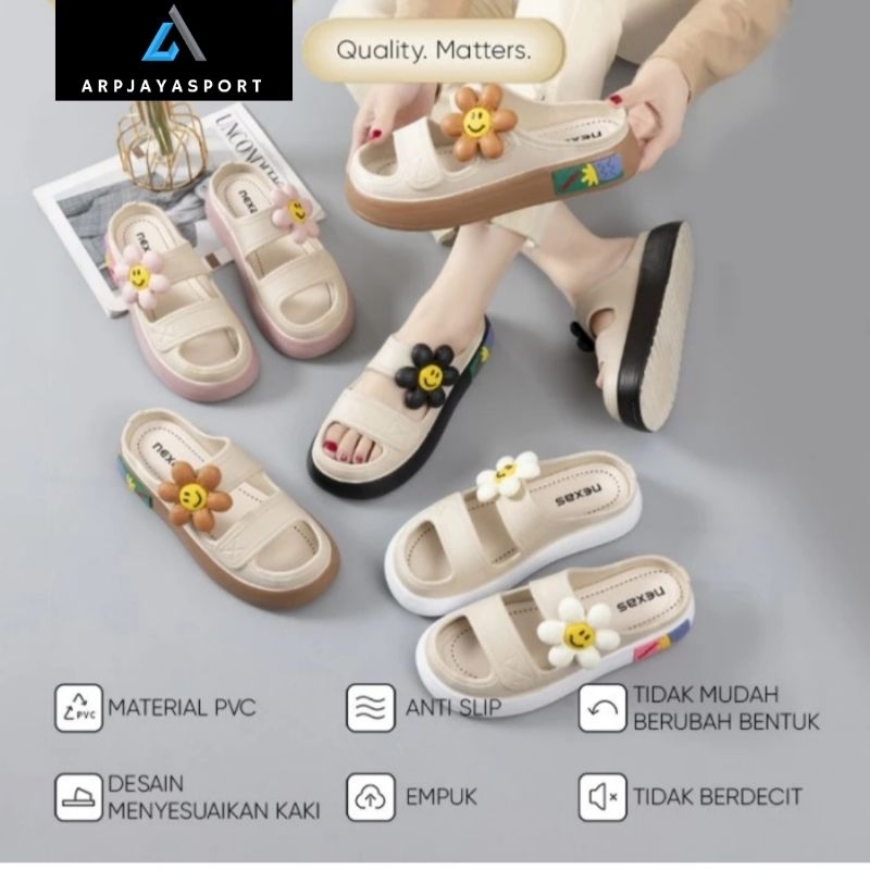 sandal selop wanita karet kekinian lucu import korea