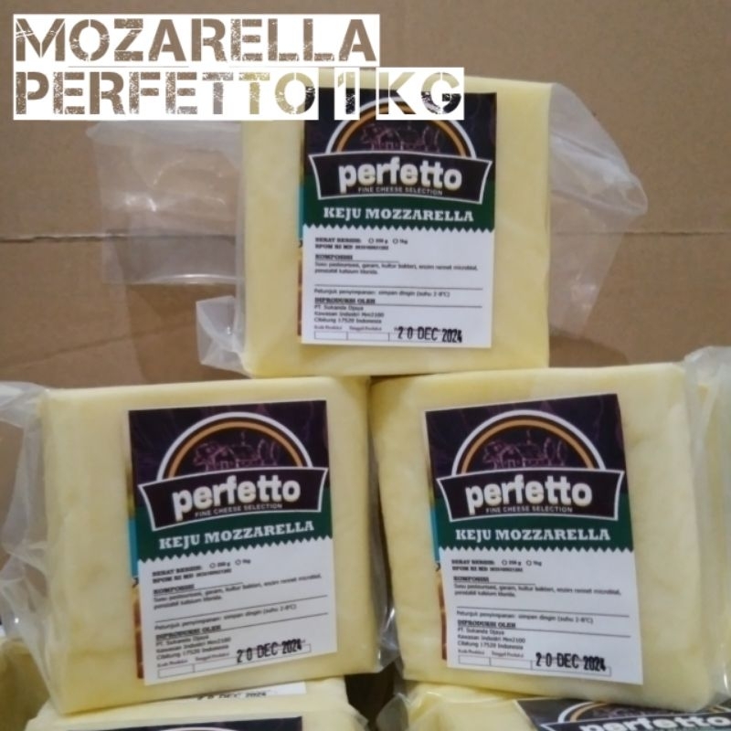 

Keju Mozzarella Perfetto 1Kg ,Untuk Isian ,Toping DLL