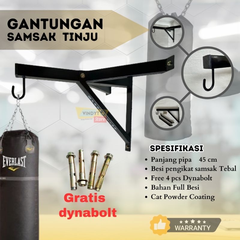 Gantungan Samsak Tinju Gantungan Samsak Dinding Tinju Samsak Boxing Rumahan Kuat Kokoh Anti Penyok