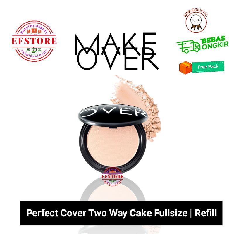 MAKE OVER Perfect Cover Two Way Cake Fullsize | Refill Bedak Padat 100% ORIGINAL