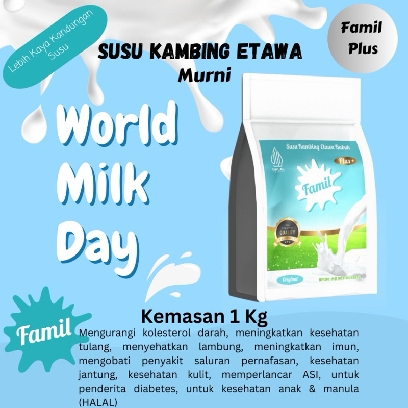 

Susu kambing etawa famil original murni kemasan 1000gram