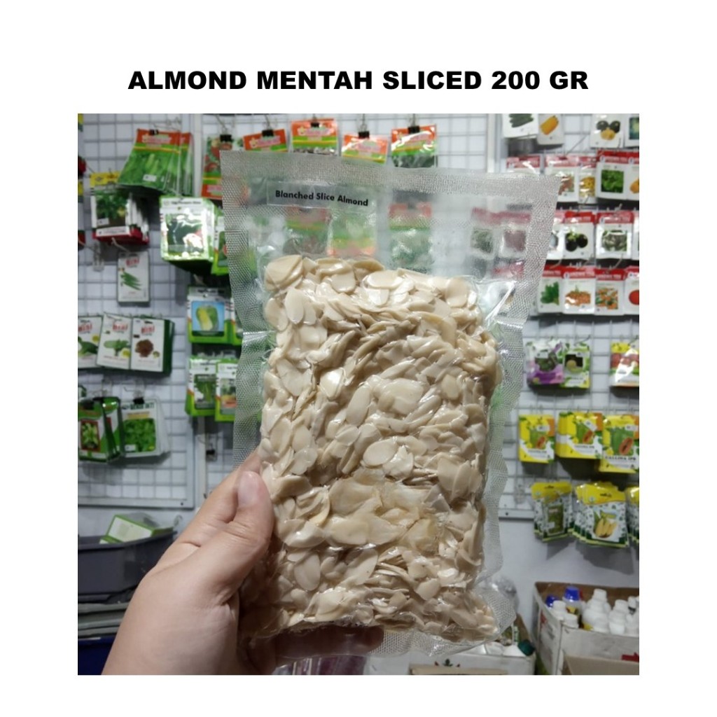 

Kacang Almond Iris Mentah Sliced Natural Raw Almon - 200 gram