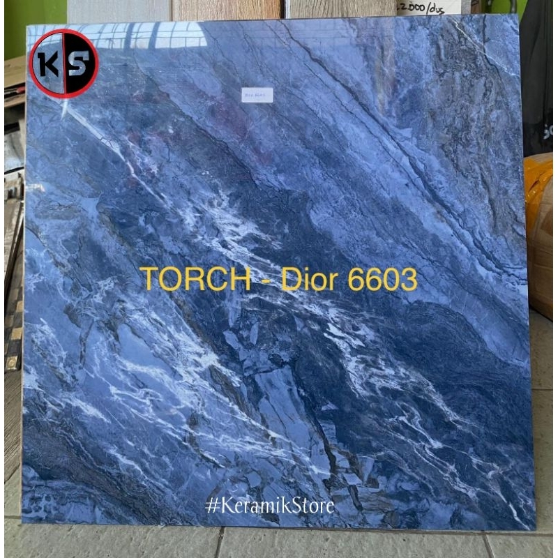 Granit 60x60 Torch 6603 Glosy Blue Diamond Marmer Kw1