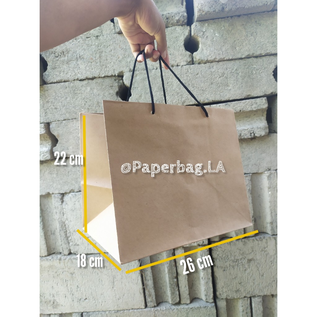 

Paperbag Bento Polos coklat / Sablon 26x18x22