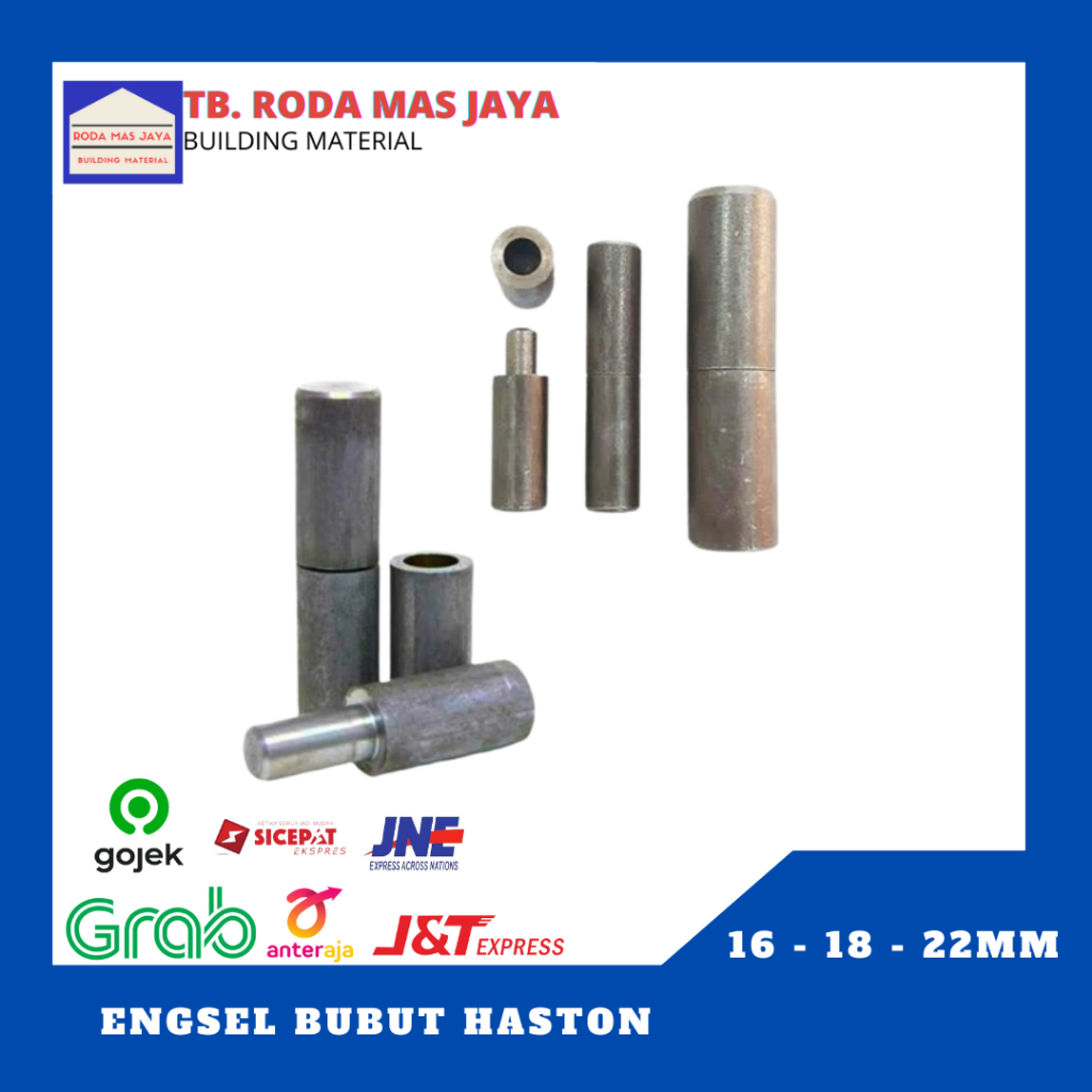 Engsel Bubut/As Bubut/Engsel Pintu Besi Hasston 16MM - 18MM - 22MM