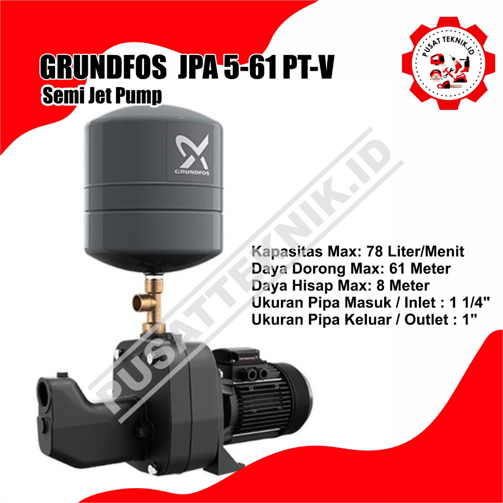 GRUNDFOS MESIN POMPA AIR JPD 5-61- JD BASIC 5 JET PUMP 50 METER 1500 W - BASCI 5