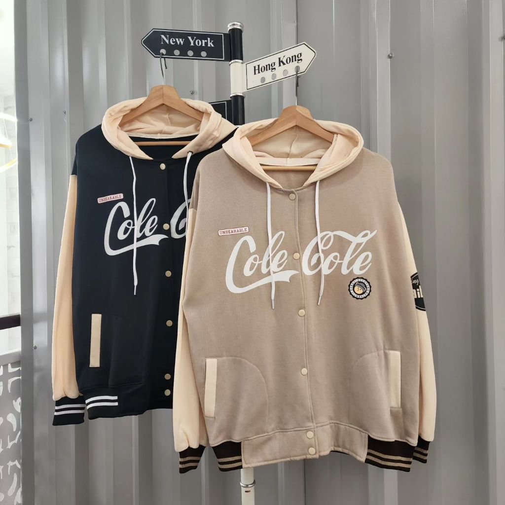 ( isi 2 pcs ) Jaket couple pasangan terbaru COLE COLE BASEBAL HOODIE / sweater couple pasangan / hoo