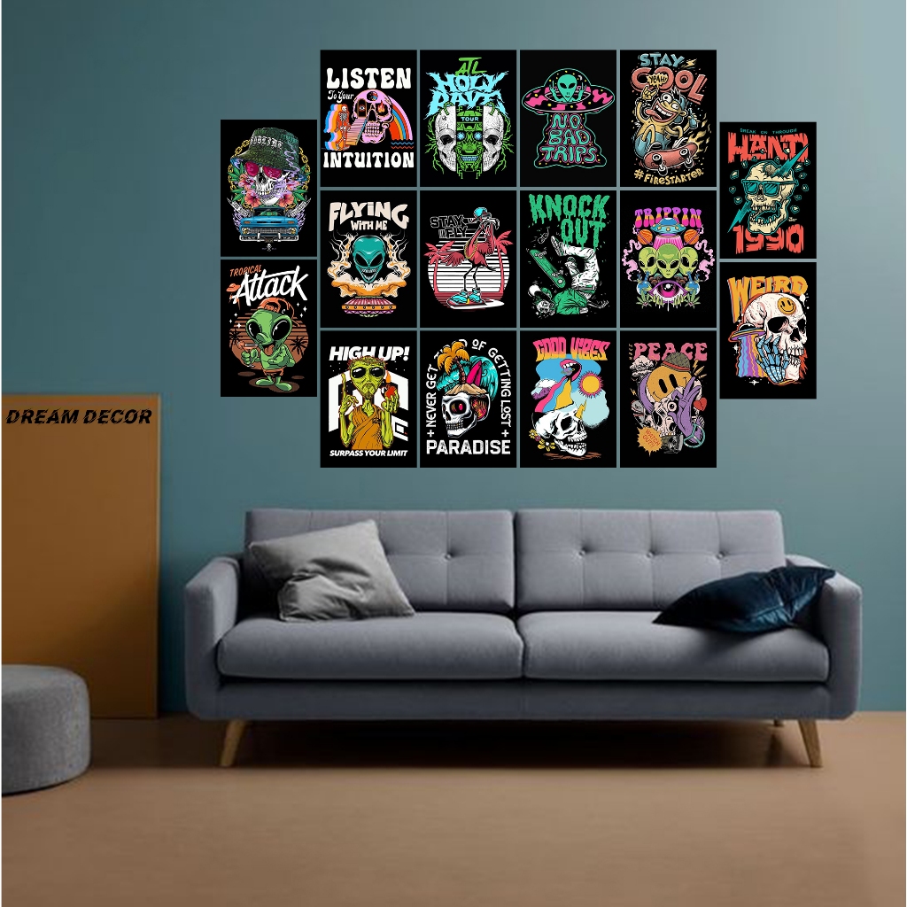 Poster Dinding Kamar Aesthetic Black Abstrack [DD42] Hiasan Dinding Kamar Cowok - Dekorasi Kamar Pri
