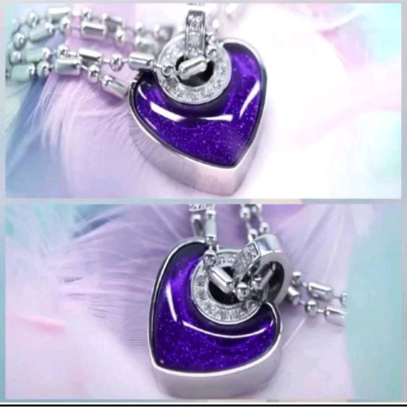 Kalung Mci love purple segel original