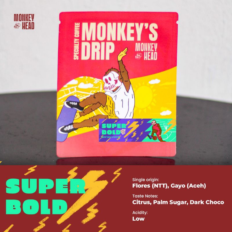 

MONKEY HEAD - SUPERBOLD Drip Bag Coffee - 5 Drip Bag