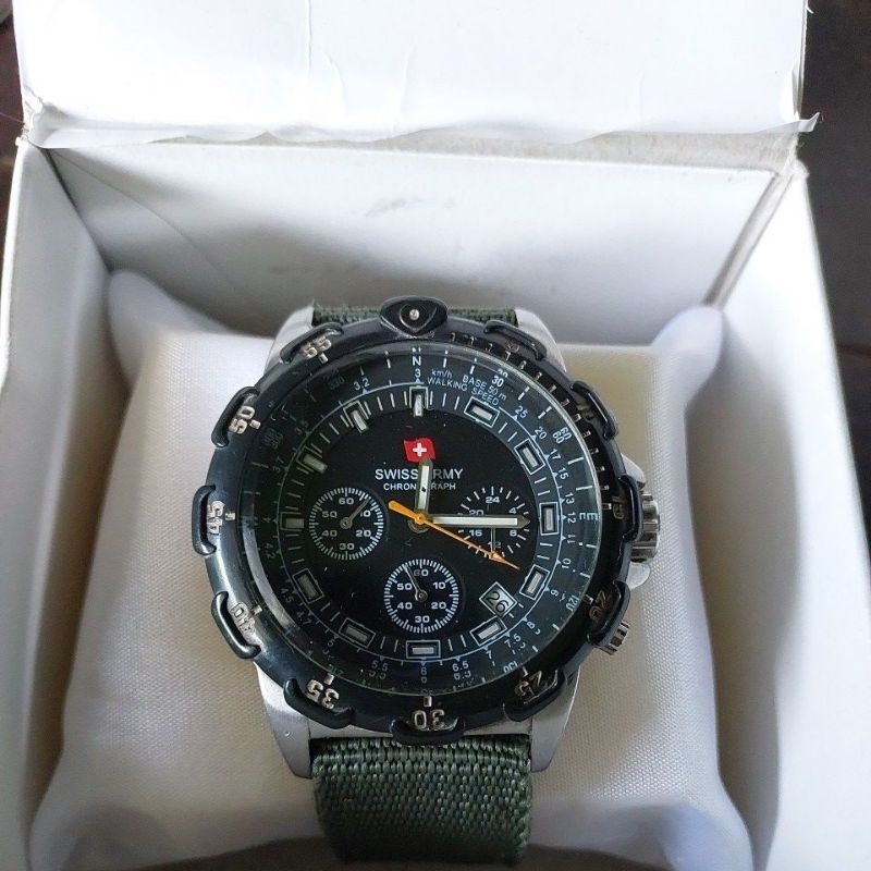 jam tangan original chronograph Swiss$ Army preloved second bekas normal