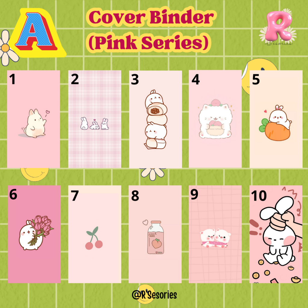

cover depan binder A6 I pembatas binder A6 6 lubang pink series