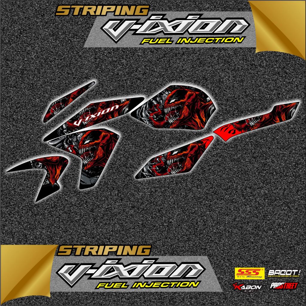 Stiker striping variasi vixion new Venom stiker vixion keren berkualitas dan termurah