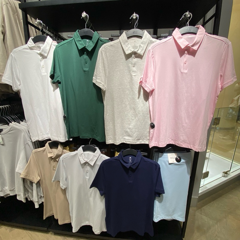 Kaos polo pria Slim Fit H&M Original Store