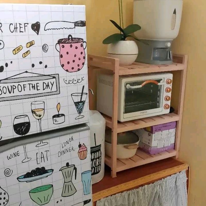 PROMO Rak oven rak dapur rak serbaguna kayu asli