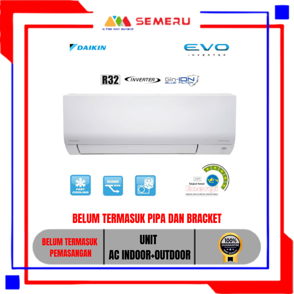 DAIKIN AC EVO INVERTER R32 MADE IN MALAYSIA UNIT ONLY 1 PK FTKF/RKF-25AV14 / 1.5 PK FTKF/RKF-35AV14 