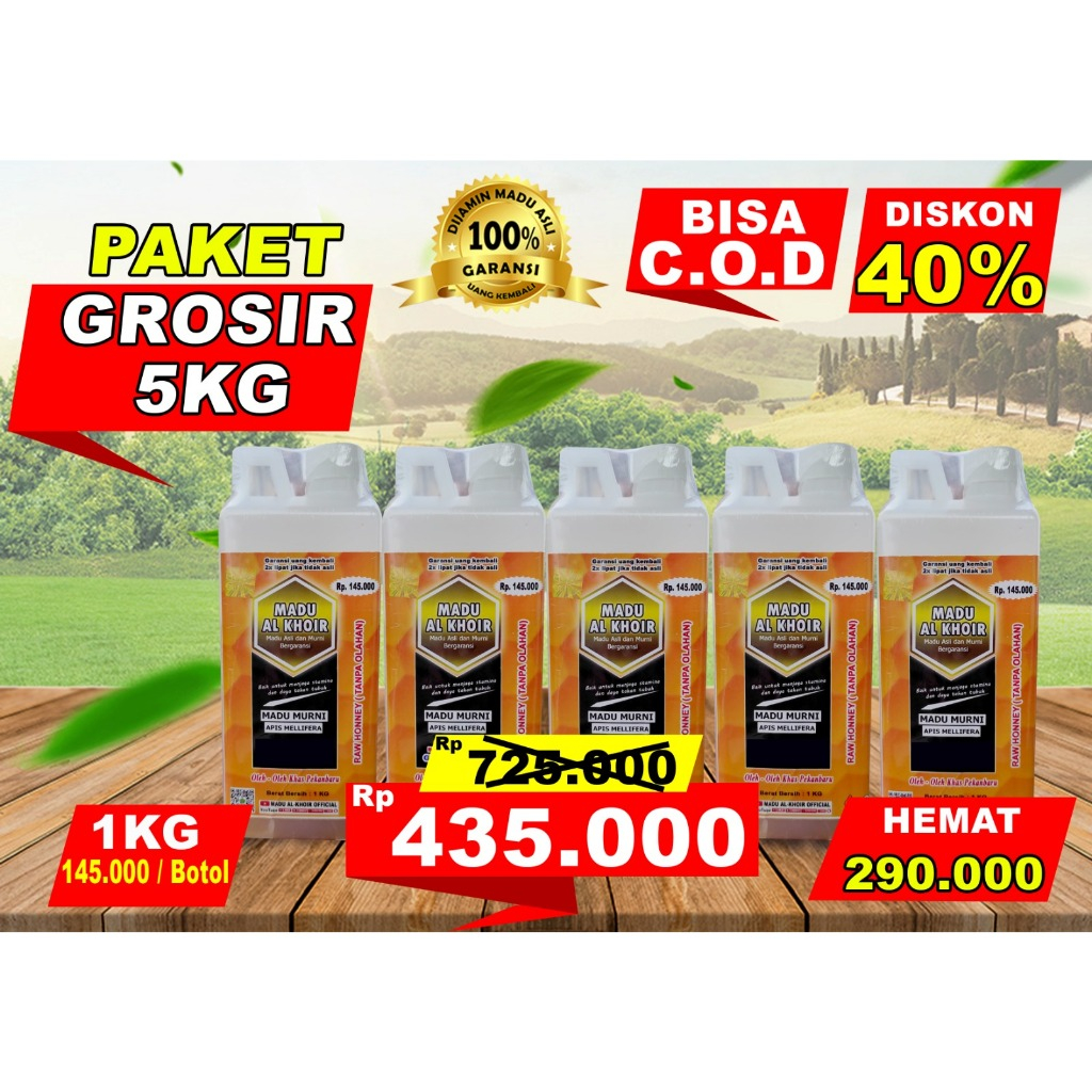 

MURAH GROSIR 5 KG MADU ALKHOIR ASLI MURNI BERGARANSI