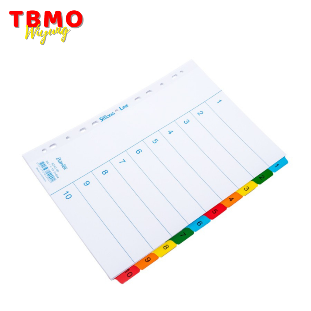 

TBMO Bantex Strongline Indexes A4 10 Pages (1-10 index) 6240 00