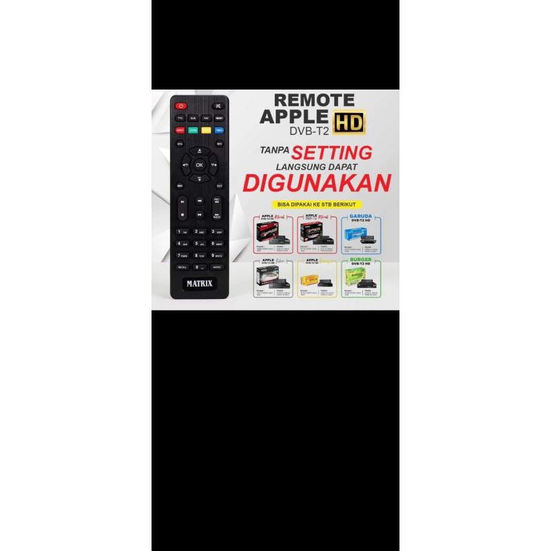 Remote STB Receiver Parabola Matrix Apple HD DVB T2 UHF