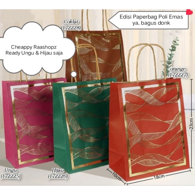 

Paperbag Lebaran Papar Bag Lebaran Paperbag Idul Fitri Paperbag Foil Emas Paperbag exclusive Paperbag 18x10 goodie bag kertas lebaran goodie bag kertas foil emas paperbag kue lebaran paperbag hijau paperbag ungu