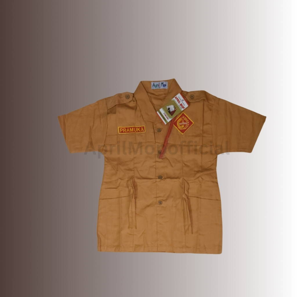 

APRIL MOP Seragam Sekolah Baju BLUS SWESI SD Pramuka Warna Coklat Lengan Pendek Perempuan