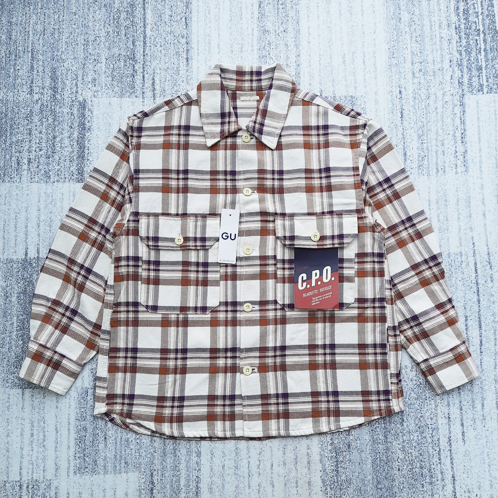 GU Uniqlo Flannel Overshirt Kemeja Jaket Outer Luaran