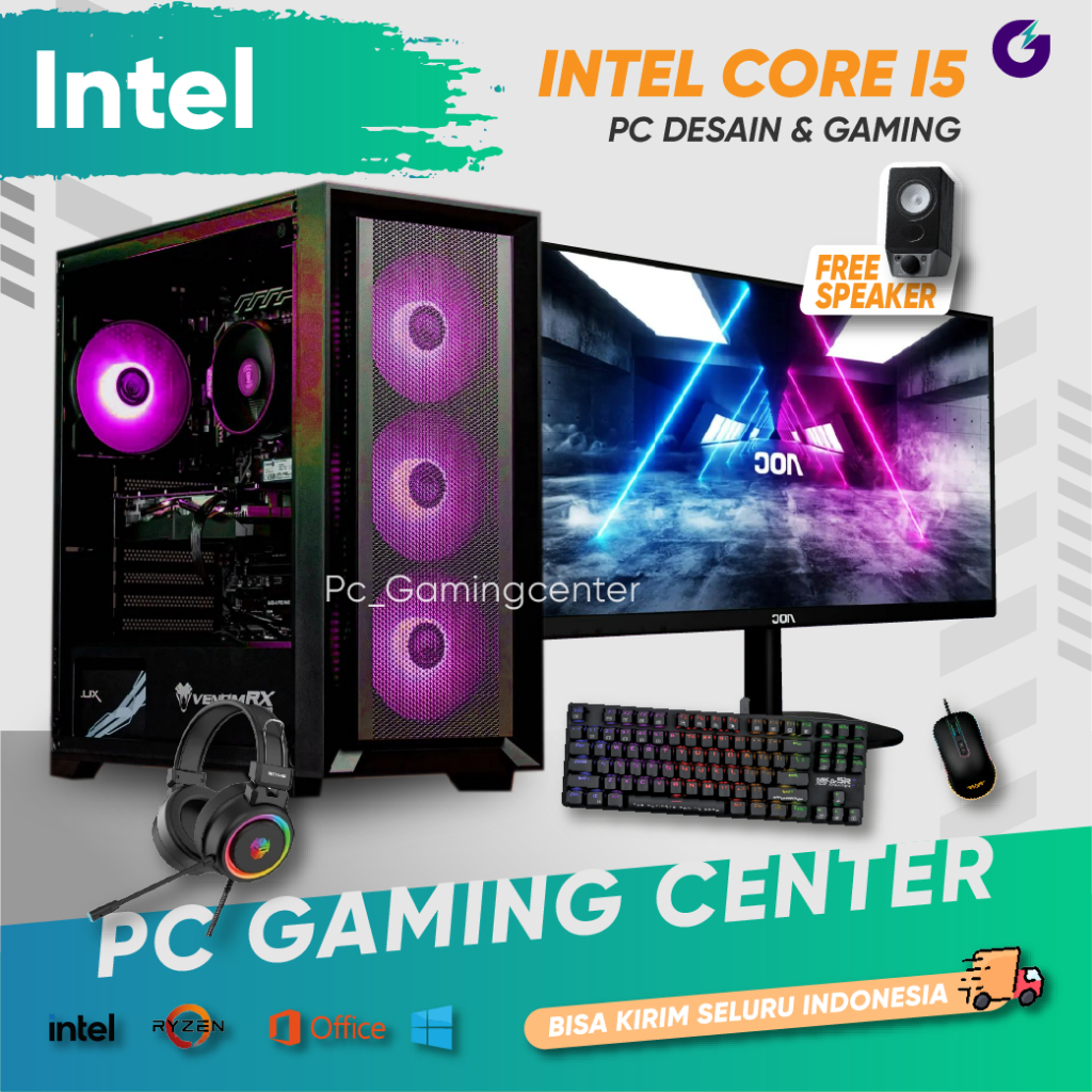 PC Gaming Desain Full Set i5 Vga 4GB Ram 8GB Ssd 512GB Pc Rakitan Murah