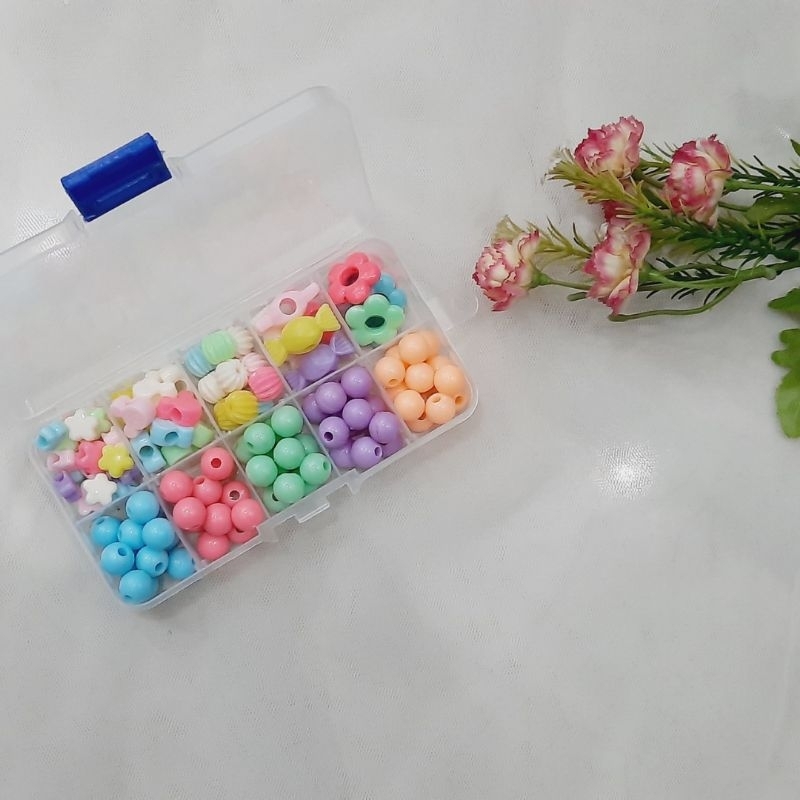 Paket meronce diy anak mote manik besar