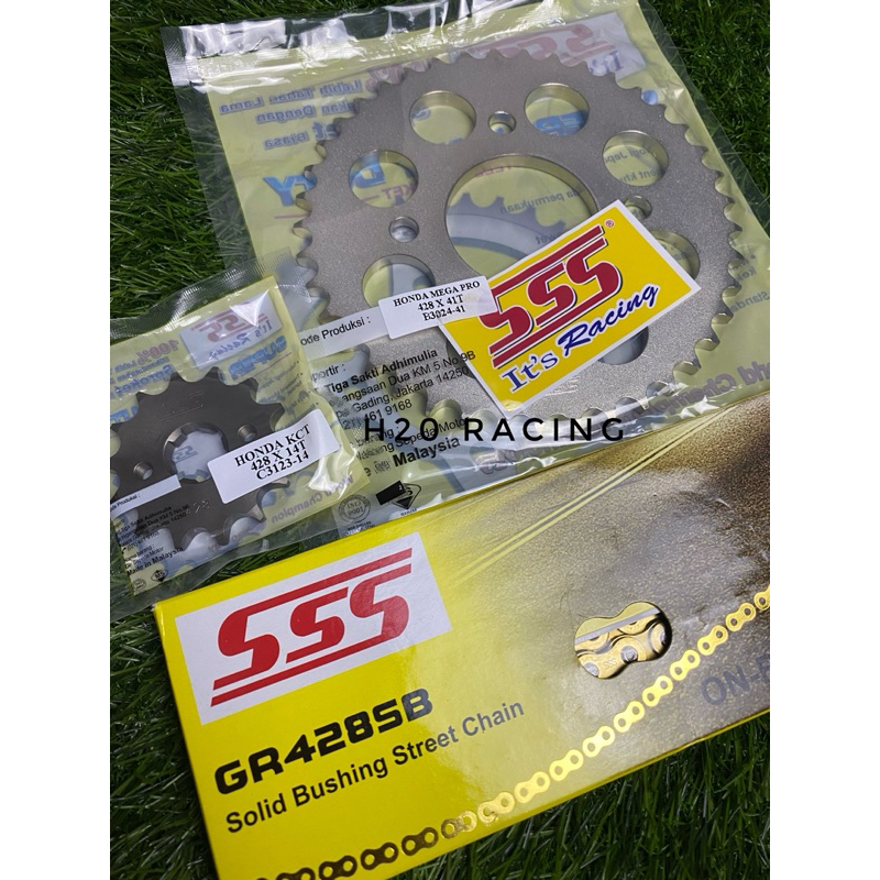 Gear Set Full Original SSS Honda Sonic150R-Gtr150-CbrLubang4-Megapro150-Verza150-Tiger2000-GLPro100 