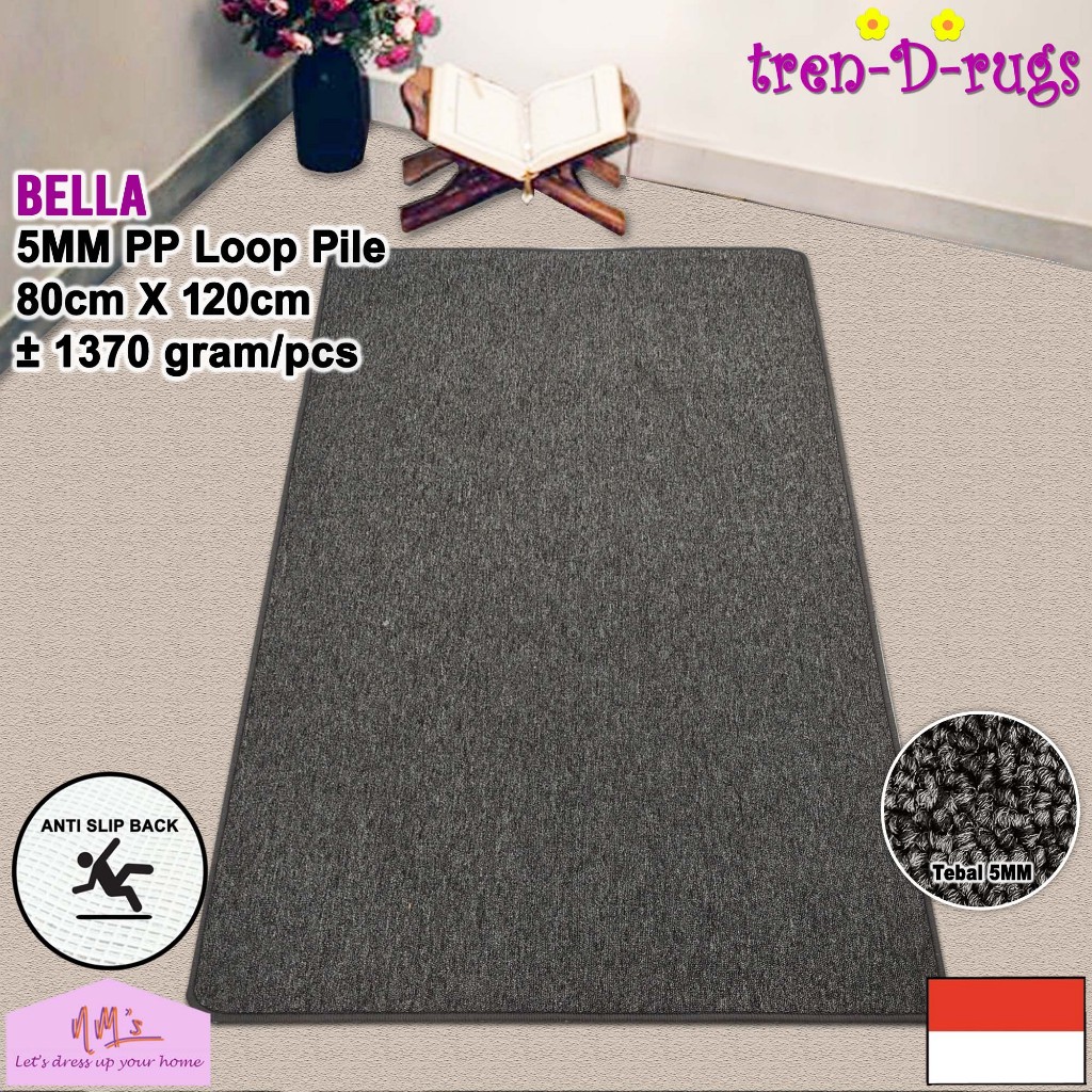 Tren-D-rugs Sajadah polos karpet alas lantai kamar tidur minimalis anti slip 80 cm x 120 cm - NMs