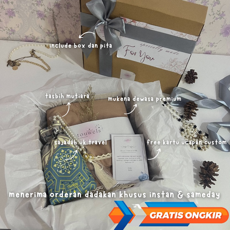 Hampers Mukena Dewasa Set / Hampers Kado Wedding Pernikahan / Hampers Lebaran Wanita / Kado Pacar Be