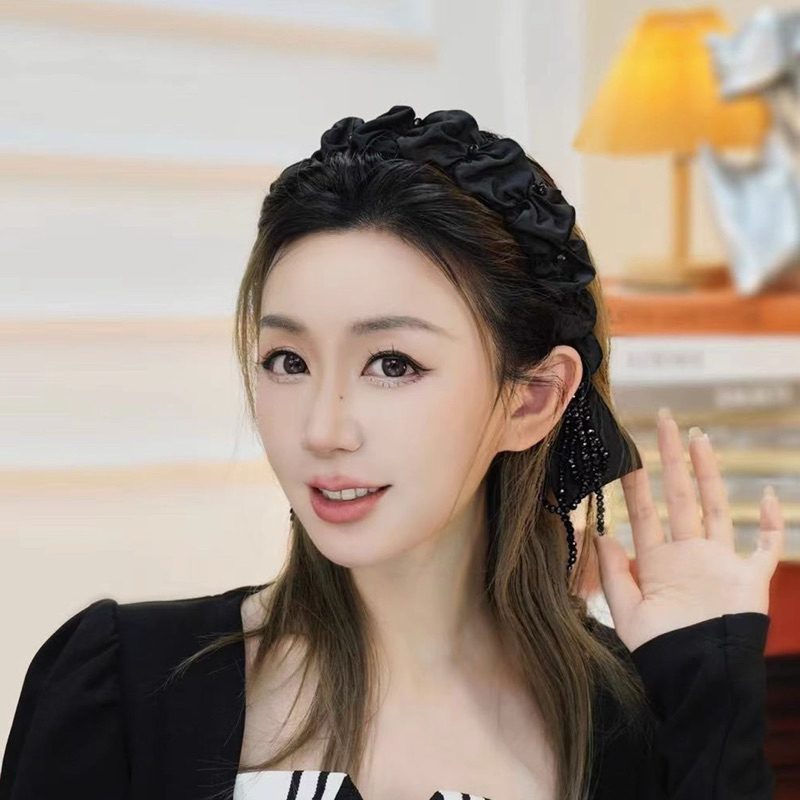 Bando Korea/Bando Kerut Juntai Mote/Bando Kerut Scrunchie