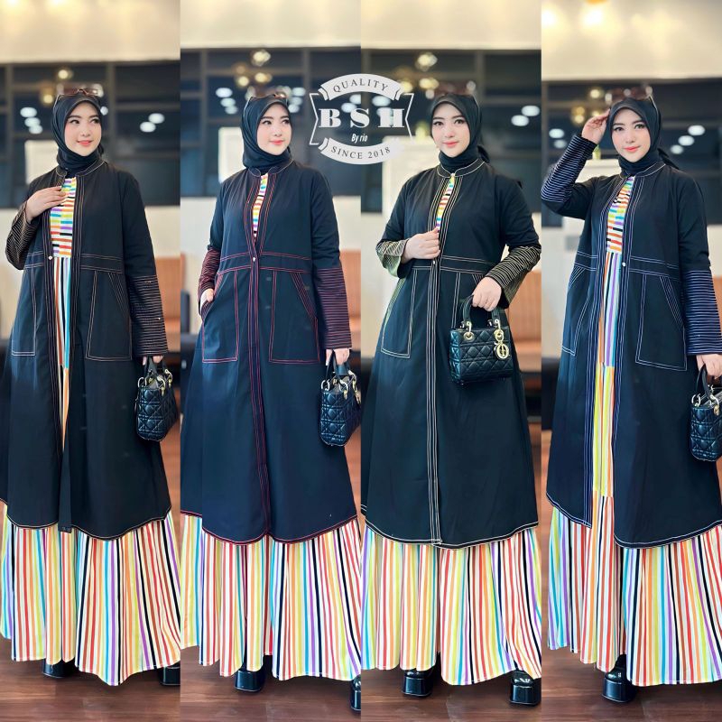 prastika smok by bsh rio gamis casual salur set outer