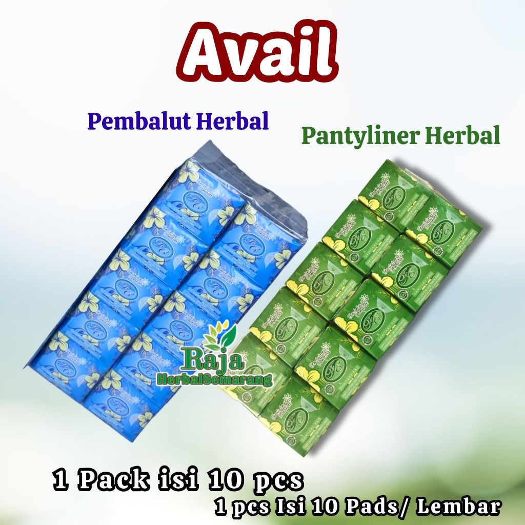 Avail Warna Hijau 1 Pack/Ball Isi 10 Pcs Per pcs isi 20 Lembar Pembalut Herbal Pantyliner Pentiliner