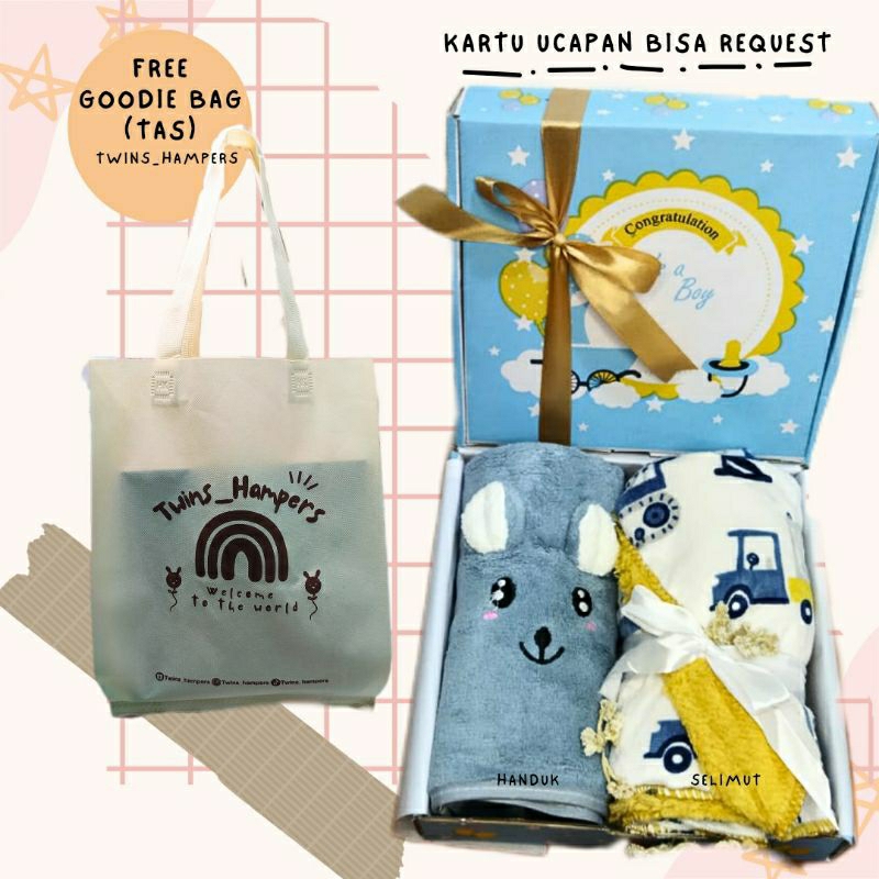 

Hamper bayi selimut & handuk/FREE TAS