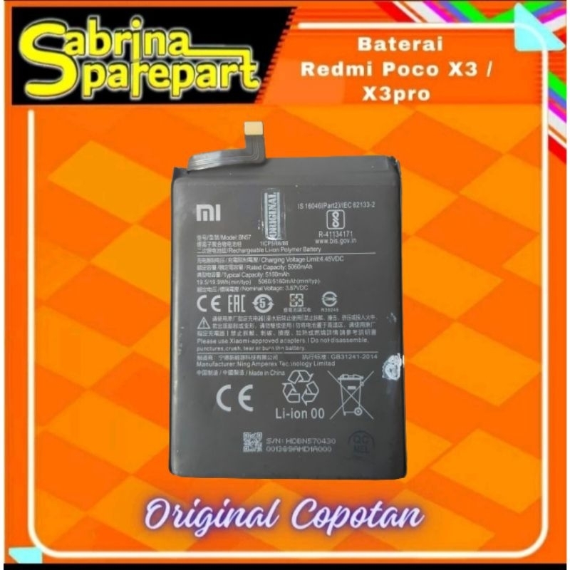 Baterai Redmi X3 / X3pro BN 57 Original copotan