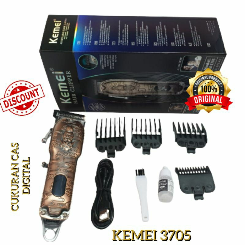 Kemei Km 3705 Mesin Cukur Rambut Profesional Original Hair Clipper  Km 3705  Trimmer