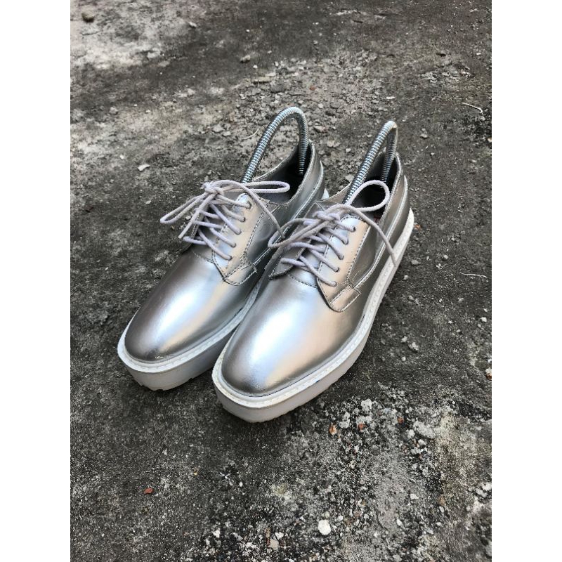 Prada Platform Shoes Womens Silver