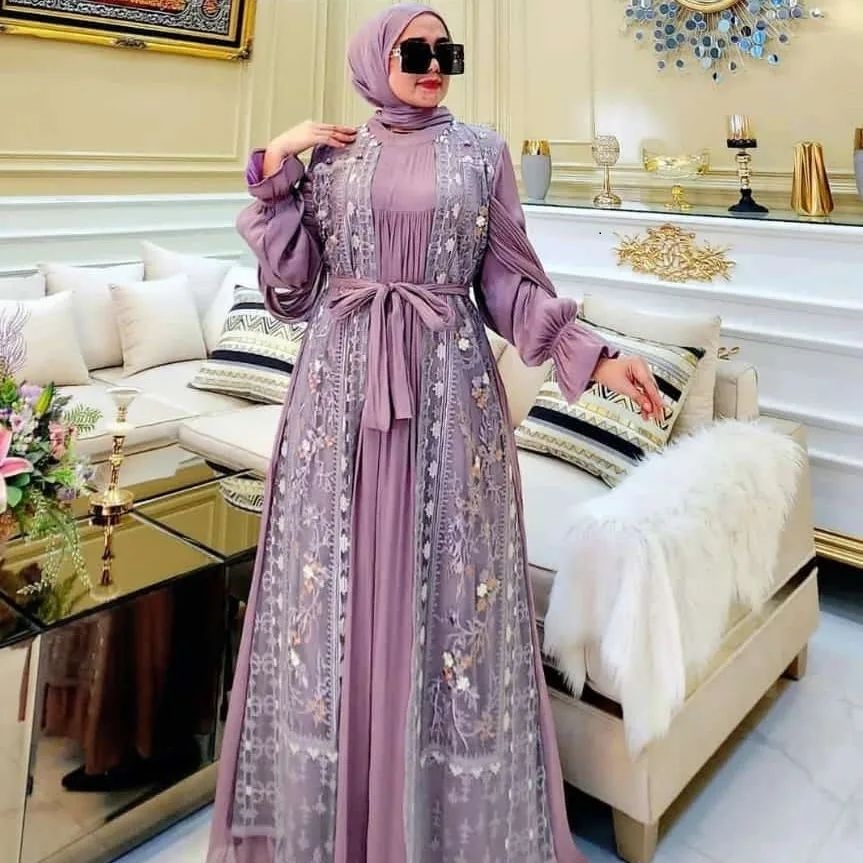 BISA COD' ZHAVIRA DRESS ALL SIZE M-XXL Gamis Brokat Model Terbaru Dress Kondangan Bridesmaid Viral F