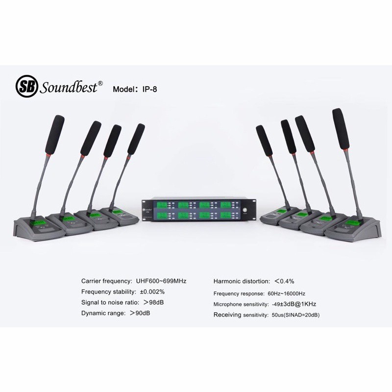 Mic Wireless Meja Podium Conference Soundbest IP 8 IP-8 IP8 Original