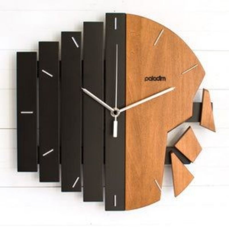 jam dinding kayu jati motif abstrak/ jam dinding kayu jati/ jam dinding terbaru/wooden clock