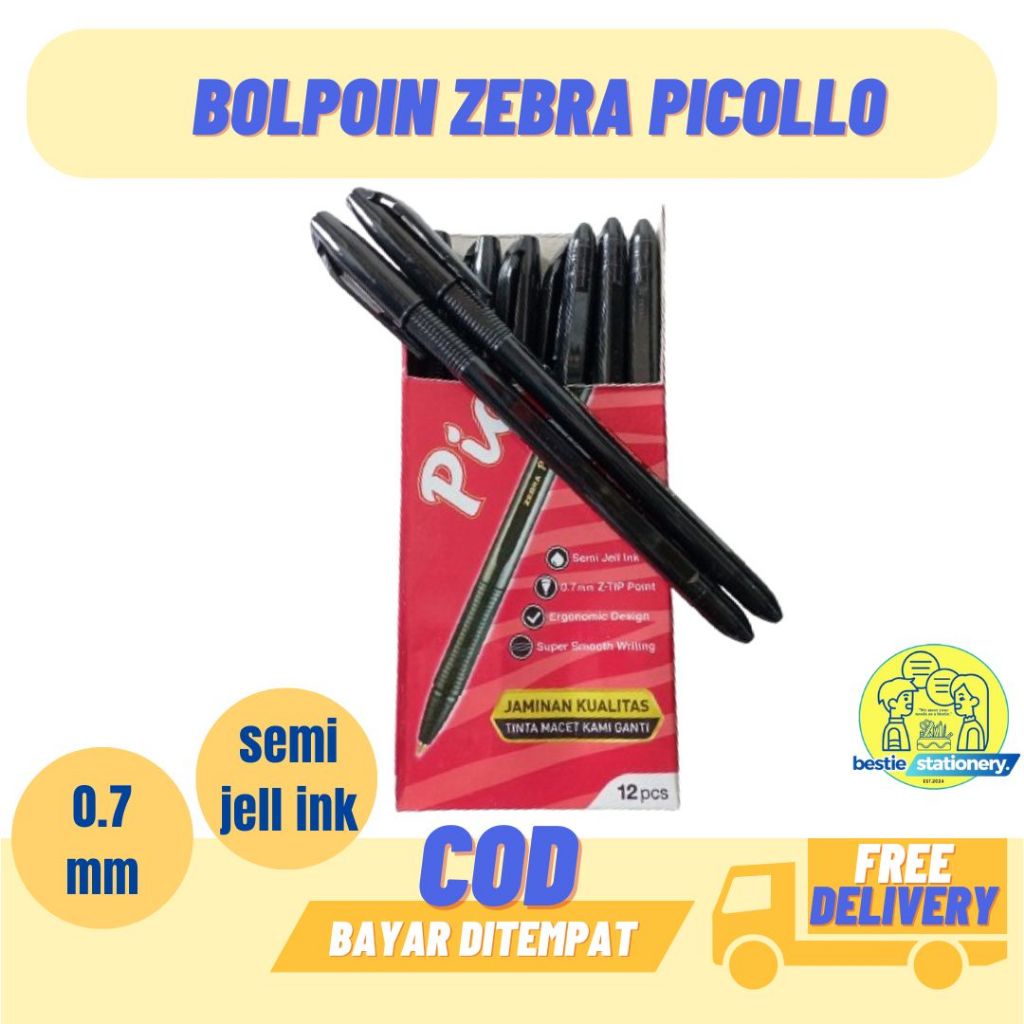 

JUAL SATUAN Bolpoint Zebra PICOLLO Black 0.7mm